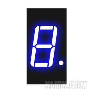 4102AB - 0.40-inch Blue 1-Digit CC LED 7-Segment Display